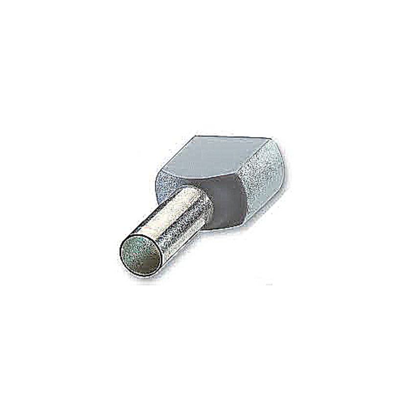 Sta-Kon F8010 F Series Insulated Wire Ferrule, 12 AWG Stranded Copper Conductor, 0.906 in L, Copper, Gray